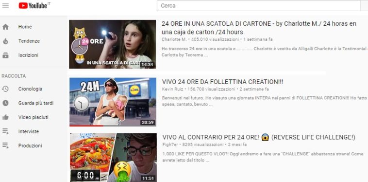 youtube trends 24 ore